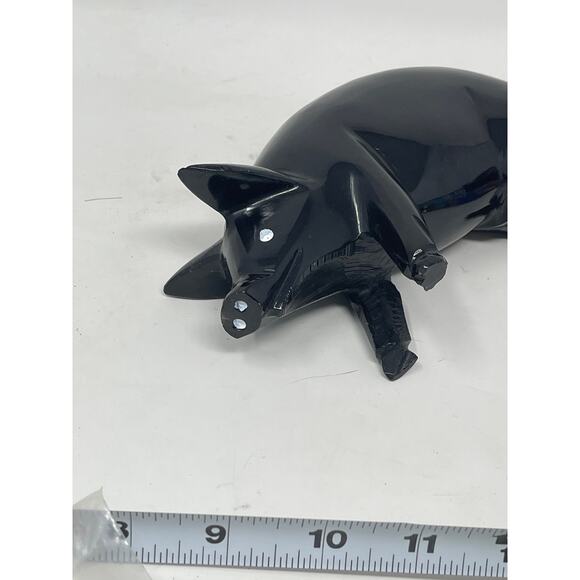 Large Heavy Hand Carved Onyx Marble Natural Stone PIG HOG STATUE FIGURINE 6" - Picture 8 of 10